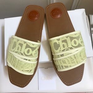 CHLOE Woody Lace Slides sandals 41